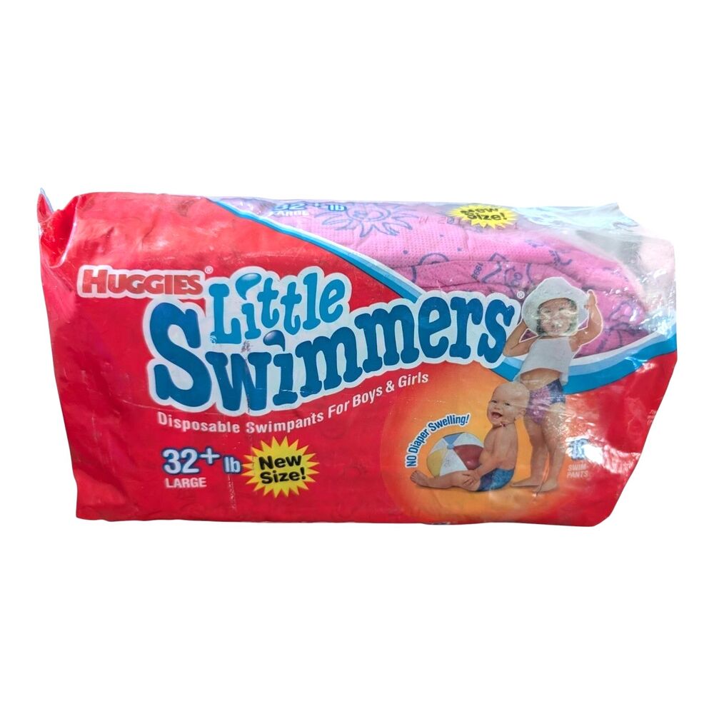 Huggies Little Swimmers Vintage Disposable Swimpants 32+ lb Large 1998 Sealed